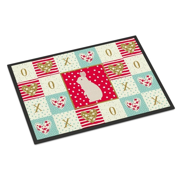 Carolines Treasures 24 x 36 in. New Zealand White Rabbit Love Indoor or Outdoor Mat CK5392JMAT - main